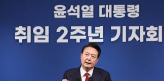 취임 2주년 기자회견, 질문에 답하는 윤석열 대통령