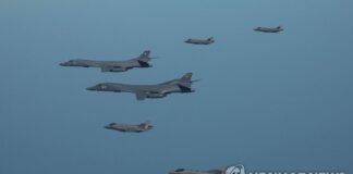 미 폭격기 B-1B 한반도 전개해 7년만에 JDAM 투하…대북 경고장(종합2보)